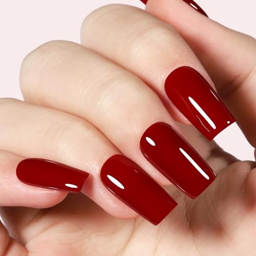 TOMICCA Vernis Semi Permanent 8ml Rouge Foncé French Manucure UV/LED Gel Soak Off Hiver Automne Nail Art