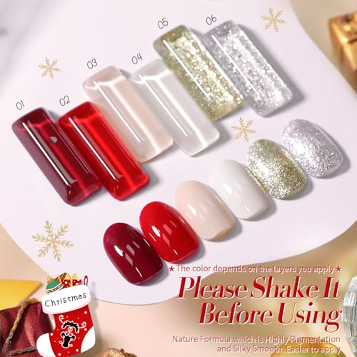 Kit de manucure Born Pretty Semi Permanent 6 couleurs fin d'année